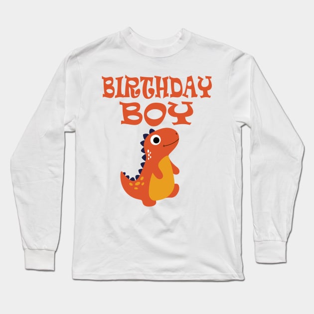 Boys Birthday Dinosaur Long Sleeve T-Shirt by Work Memes